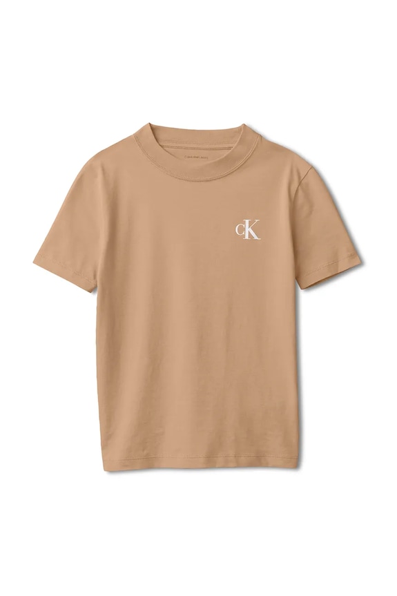 Calvin Klein Jeans T-shirt dziecięcy bawełniany 2-pack LVCKSJA45B.128.176.PPY2 brązowy SS26