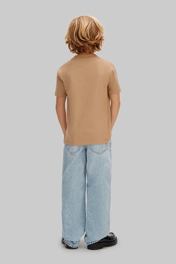 Calvin Klein Jeans T-shirt dziecięcy bawełniany 2-pack brązowy LVCKSJA45B.128.176.PPY2