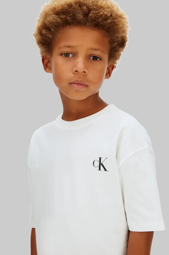 Calvin Klein Jeans T-shirt dziecięcy bawełniany LVCKSJA05B.128.176.PPY2 biały