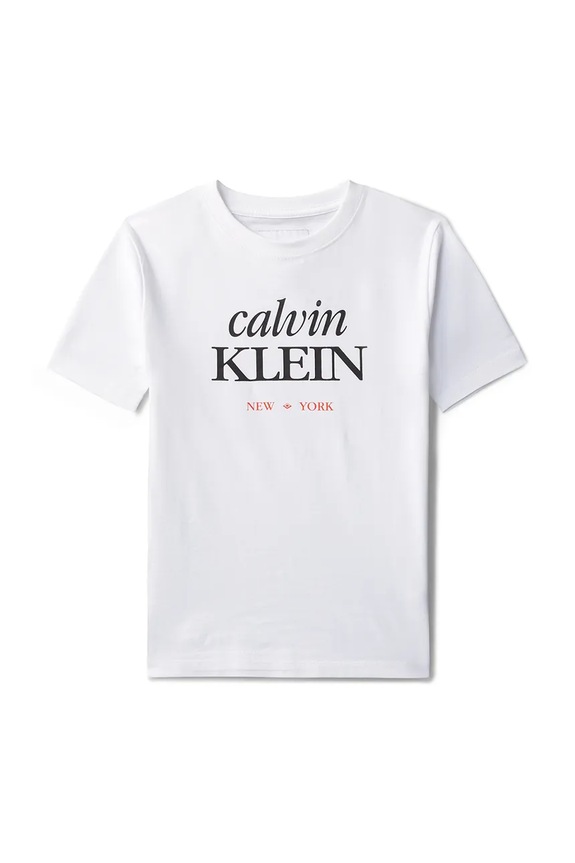 Calvin Klein Jeans T-shirt dziecięcy bawełniany LVCKSJA07B.128.176.PPY2 biały SS26