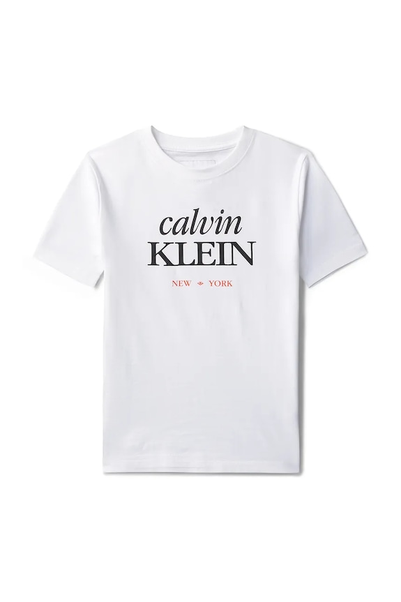 Calvin Klein Jeans T-shirt dziecięcy bawełniany LVCKSJA07B.128.176.PPY2 biały SS26