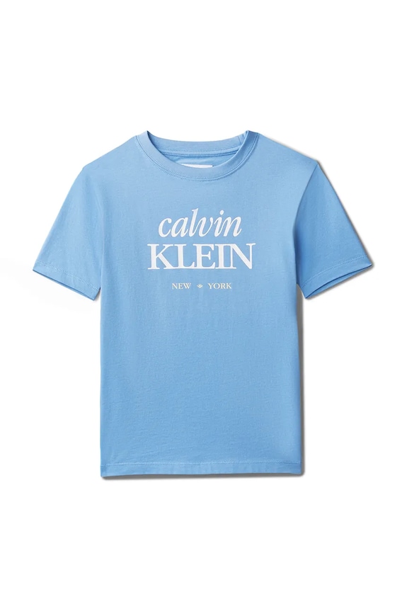 Calvin Klein Jeans T-shirt dziecięcy bawełniany LVCKSJA07B.128.176.PPY2 niebieski SS26
