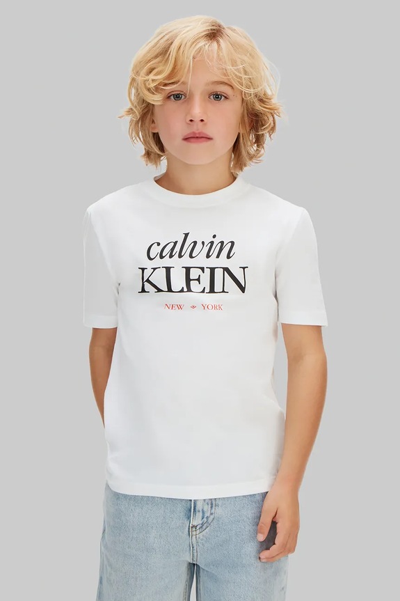 Calvin Klein Jeans T-shirt dziecięcy bawełniany biały LVCKSJA07B.104.116.PPY2