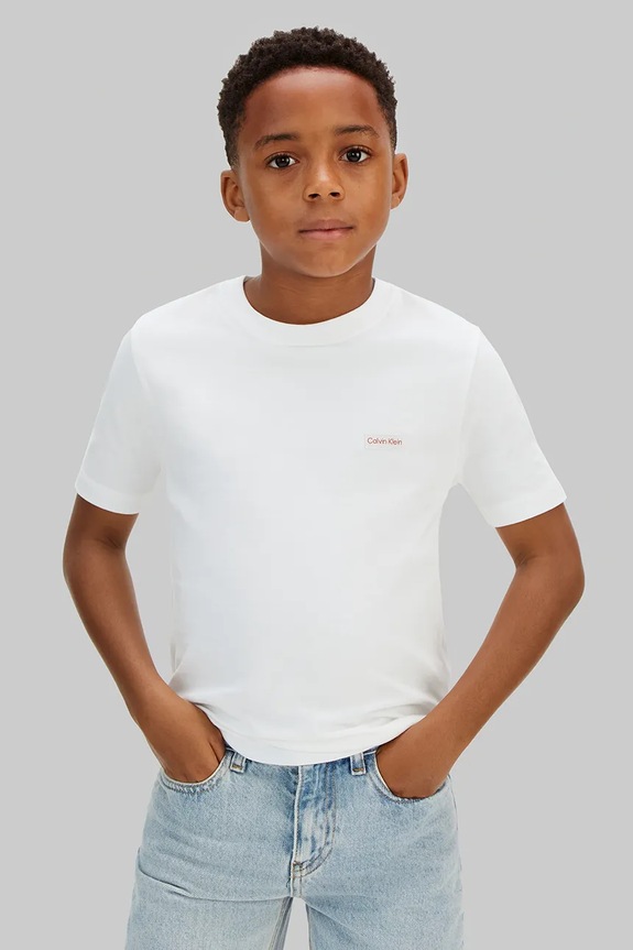 Calvin Klein Jeans T-shirt dziecięcy bawełniany biały LVCKSJA08B.104.116.PPY2