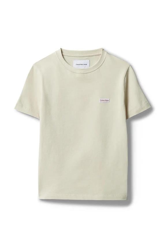 Calvin Klein Jeans T-shirt dziecięcy bawełniany LVCKSJA08B.128.176.PPY2 beżowy SS26