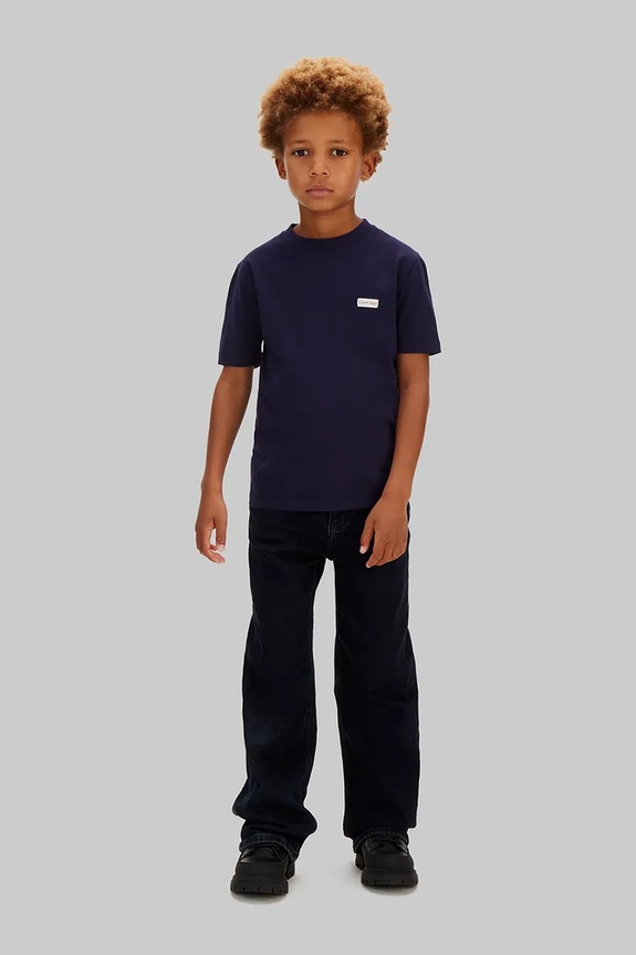 Chłopiec Calvin Klein Jeans T-shirt dziecięcy bawełniany LVCKSJA08B.128.176.PPY2 niebieski