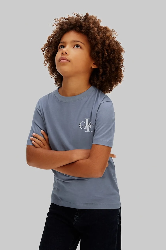 Calvin Klein Jeans T-shirt dziecięcy bawełniany LV1CKSJA32.128.176.PPY2 niebieski