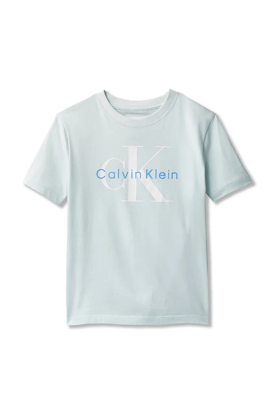Calvin Klein Jeans T-shirt dziecięcy bawełniany LV1CKSJA33.128.176.PPY2 niebieski SS26