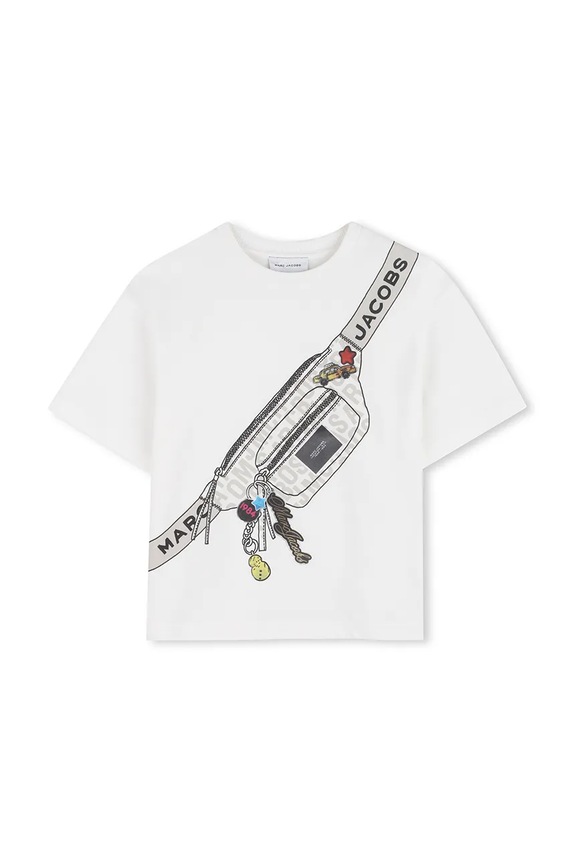 Dječja pamučna majica kratkih rukava Marc Jacobs print bež W60763.94.108
