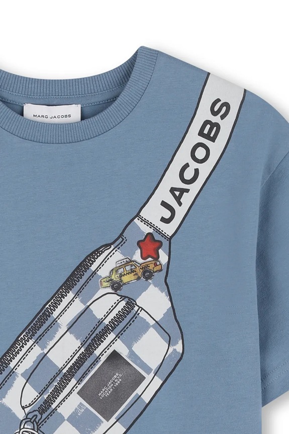 Хлопчик Дитяча бавовняна футболка Marc Jacobs W60763.94.108 блакитний