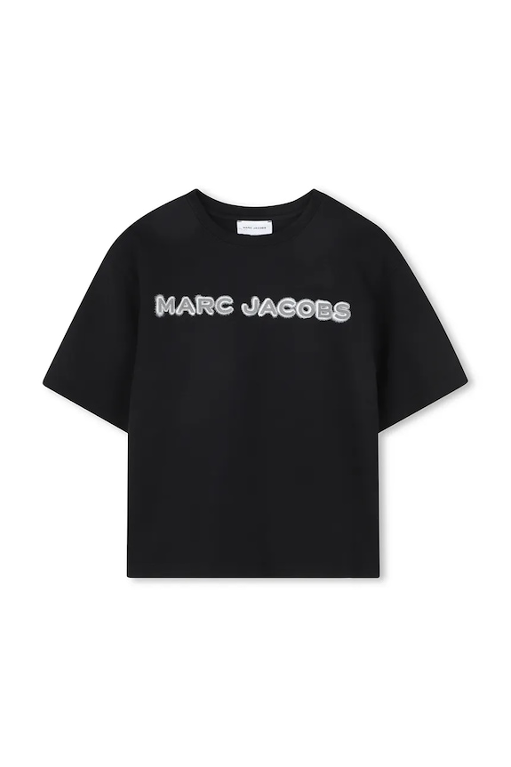 Παιδικό βαμβακερό μπλουζάκι Marc Jacobs W60755.114.150 μαύρο SS26