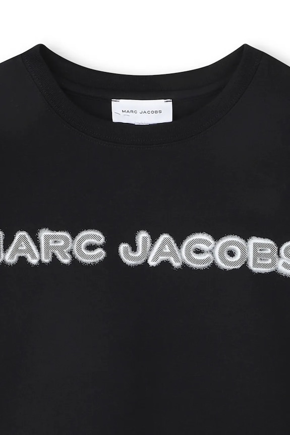 Παιδικό βαμβακερό μπλουζάκι Marc Jacobs μαύρο W60755.114.150