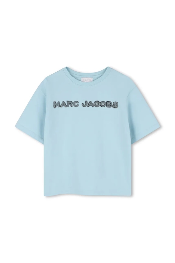 Dětské bavlněné tričko Marc Jacobs kulatý modrá W60755.156