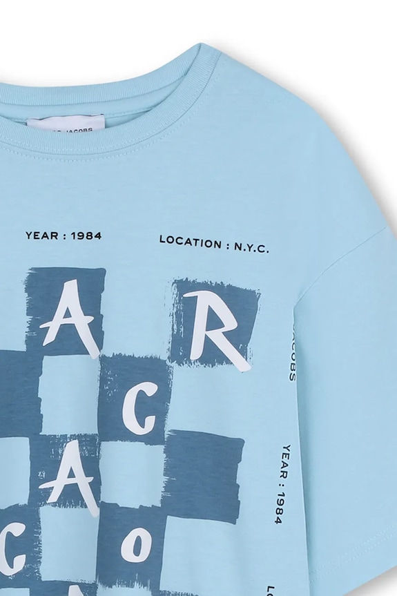 Dječja pamučna majica kratkih rukava Marc Jacobs plava W60765.94.108