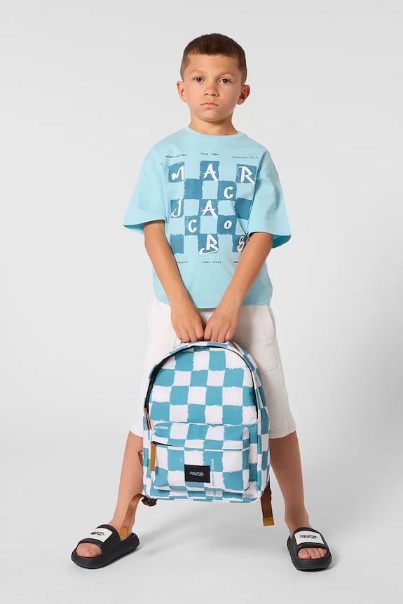 Dječja pamučna majica kratkih rukava Marc Jacobs print plava W60765.114.150