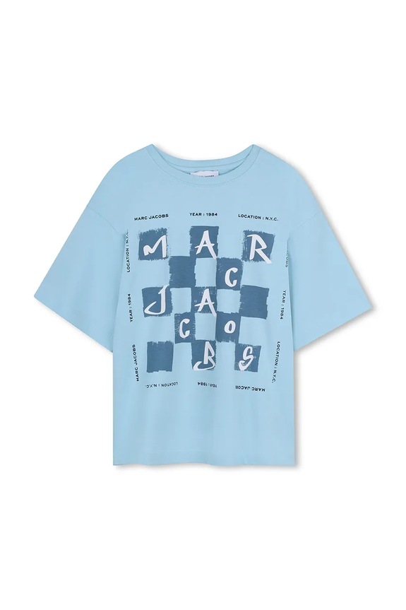 Dječja pamučna majica kratkih rukava Marc Jacobs W60765.114.150 plava SS26