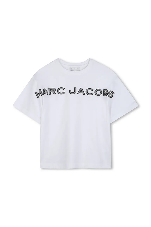 Dječja pamučna majica kratkih rukava Marc Jacobs print bijela W60766.156