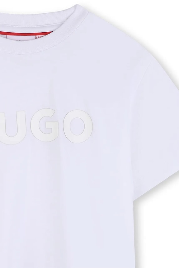 Αγορίστικα Παιδικό βαμβακερό μπλουζάκι HUGO G01014.114.150 λευκό