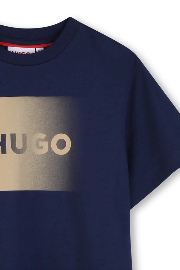 Chłopiec HUGO t-shirt bawełniany dziecięcy G01019.114.150 granatowy