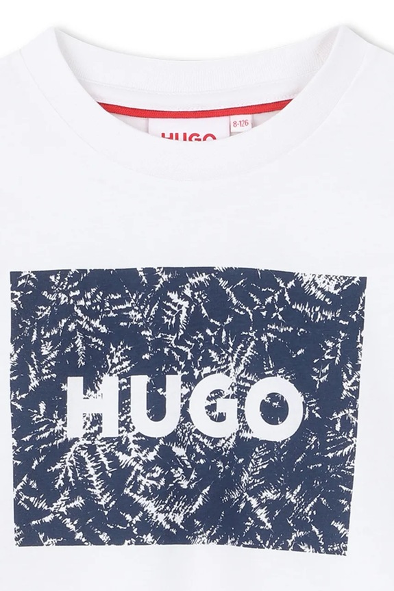 Αγορίστικα Παιδικό βαμβακερό μπλουζάκι HUGO G01020.114.150 λευκό