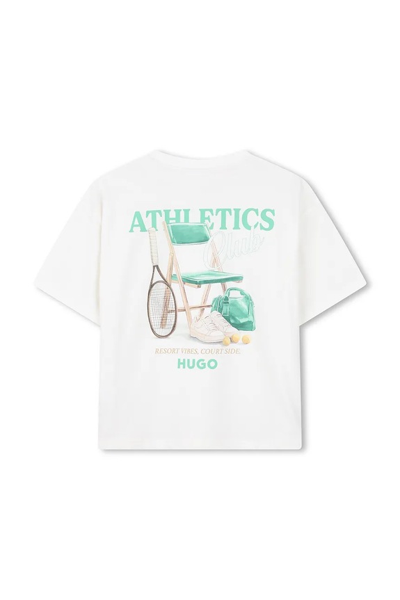 Chłopiec HUGO t-shirt bawełniany dziecięcy G01023.114.150 beżowy