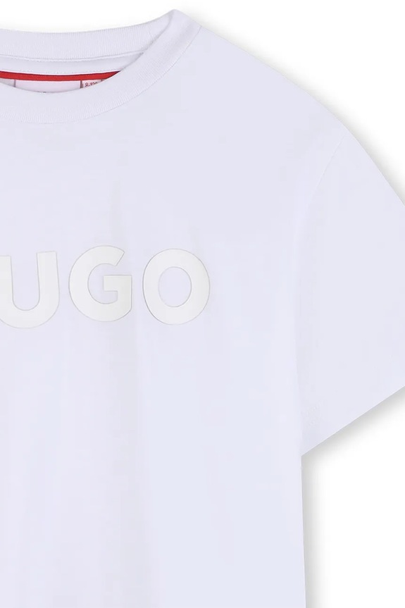 Αγορίστικα Παιδικό βαμβακερό μπλουζάκι HUGO G01014.162.174 λευκό