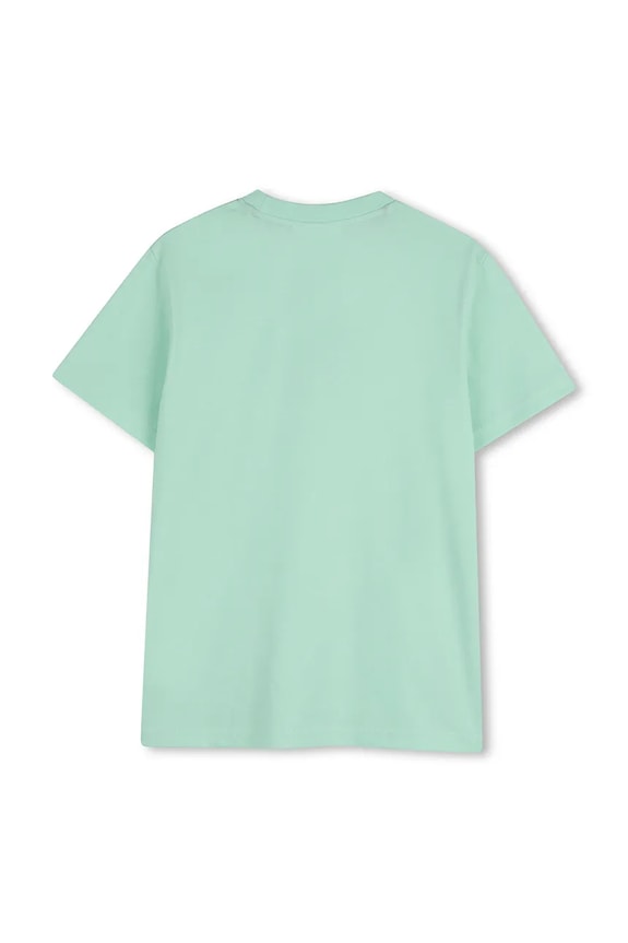 HUGO t-shirt bawełniany dziecięcy G01014.162.174 turkusowy SS26