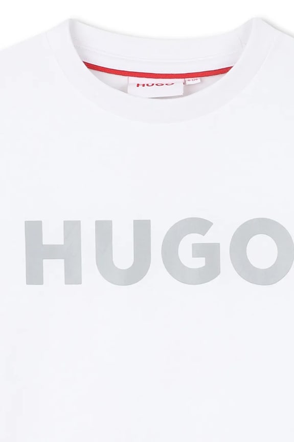 Αγορίστικα Παιδικό βαμβακερό μπλουζάκι HUGO G01016.114.150 λευκό