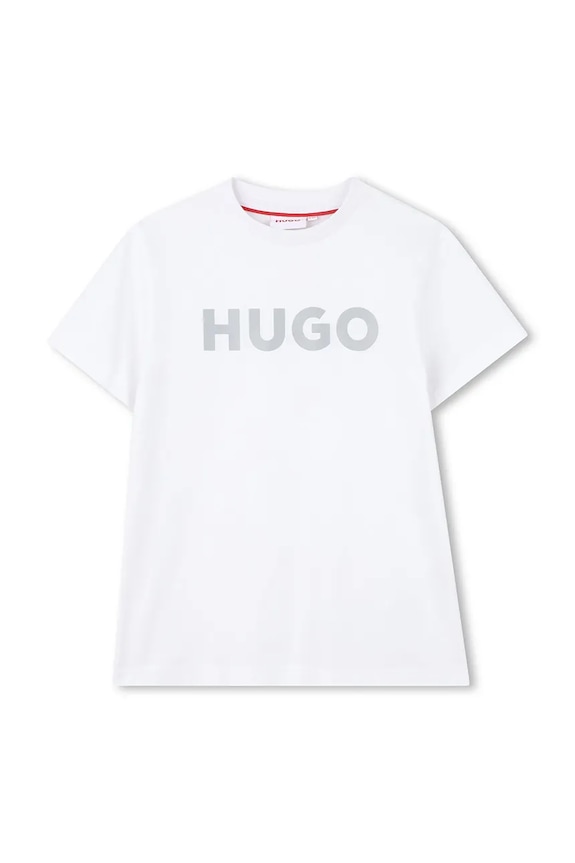 Dětské bavlněné tričko HUGO kulatý bílá G01016.162.174