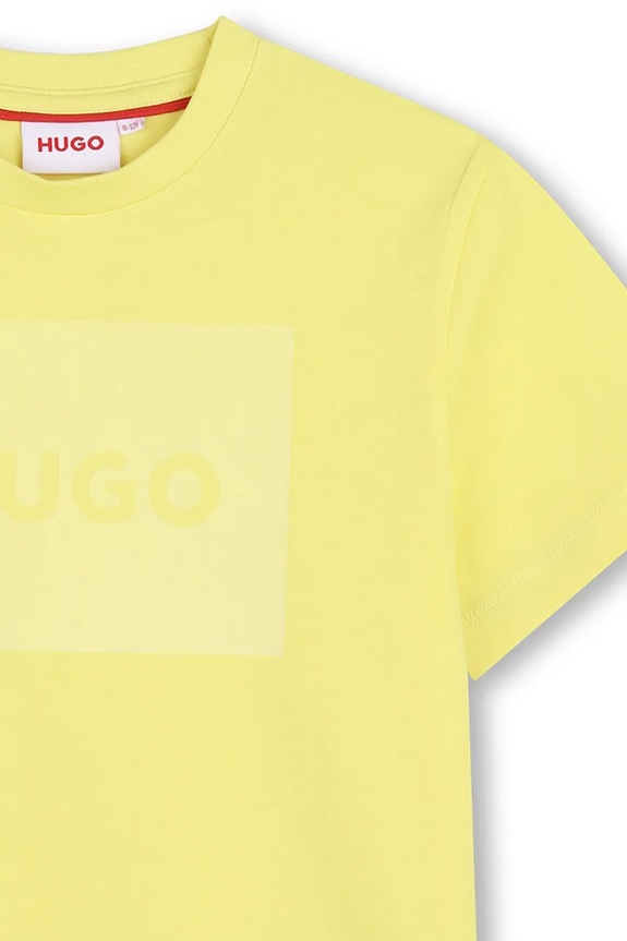 Chłopiec HUGO t-shirt bawełniany dziecięcy G01200.102.108 żółty