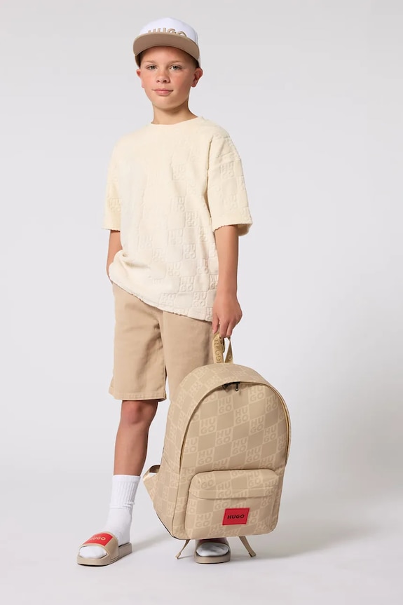 HUGO T-shirt παιδικό βαμβάκι μπεζ G01018.162.174