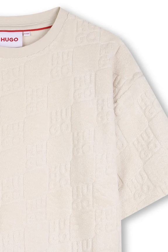 HUGO T-shirt παιδικό βαμβάκι μπεζ G01018.162.174