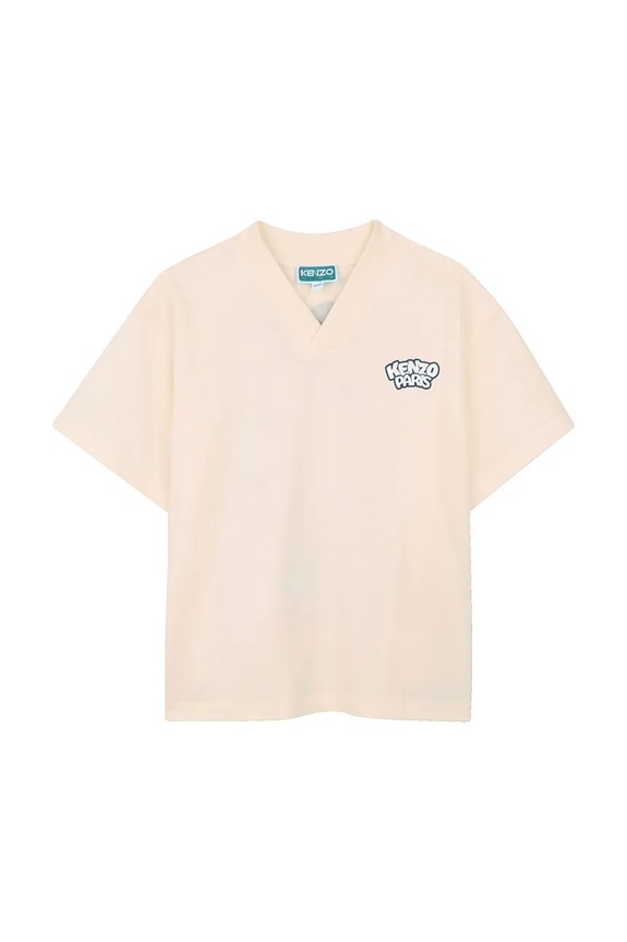 Kenzo kids t-shirt dziecięcy bawełniany K61678.162 beżowy SS26