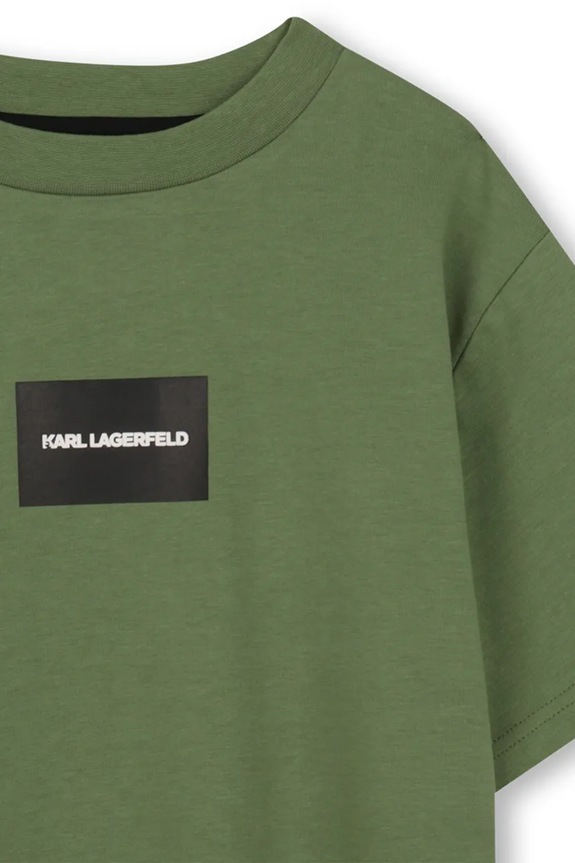 Karl Lagerfeld t-shirt παιδικό βαμβακερό πράσινο Z31101.86.108