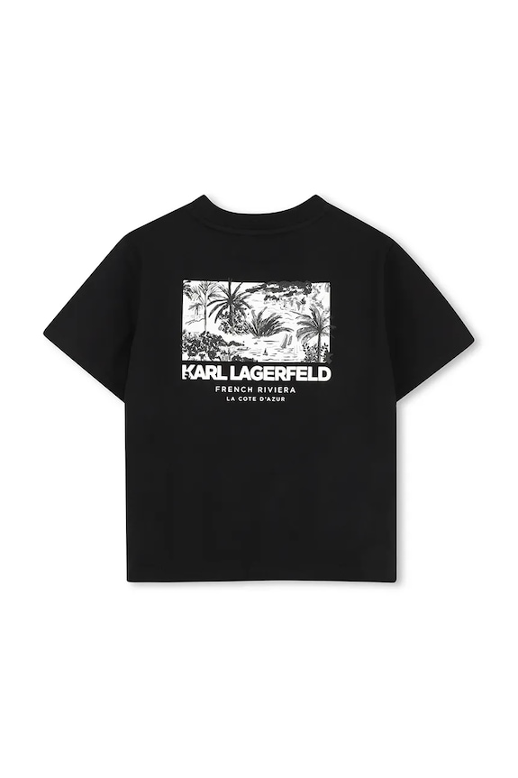 Karl Lagerfeld T-shirt Παιδικό βαμβακερό Z31101.86.108 μαύρο SS26