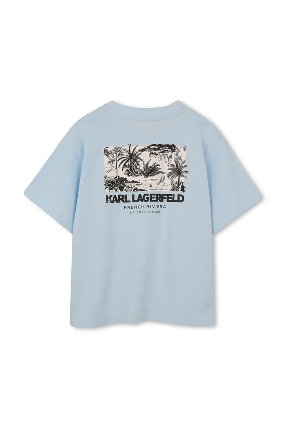 Chłopiec Karl Lagerfeld t-shirt dziecięcy bawełniany Z31101.114.150 niebieski