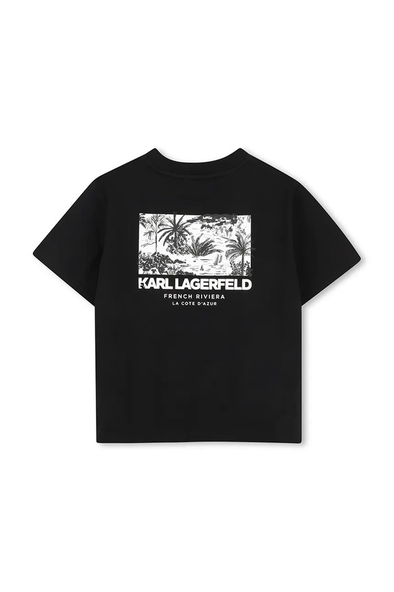 Karl Lagerfeld t-shirt dziecięcy bawełniany Z31101.114.150 czarny SS26