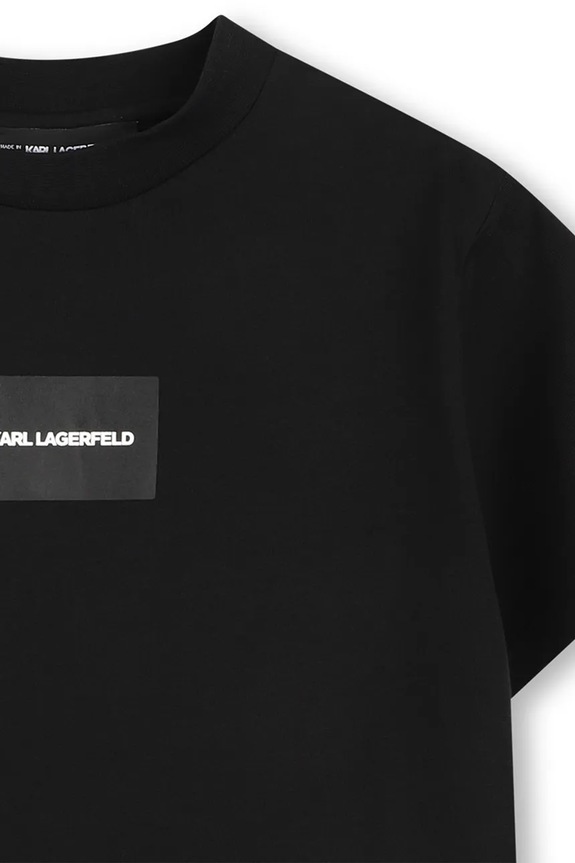 Chłopiec Karl Lagerfeld t-shirt dziecięcy bawełniany Z31101.114.150 czarny