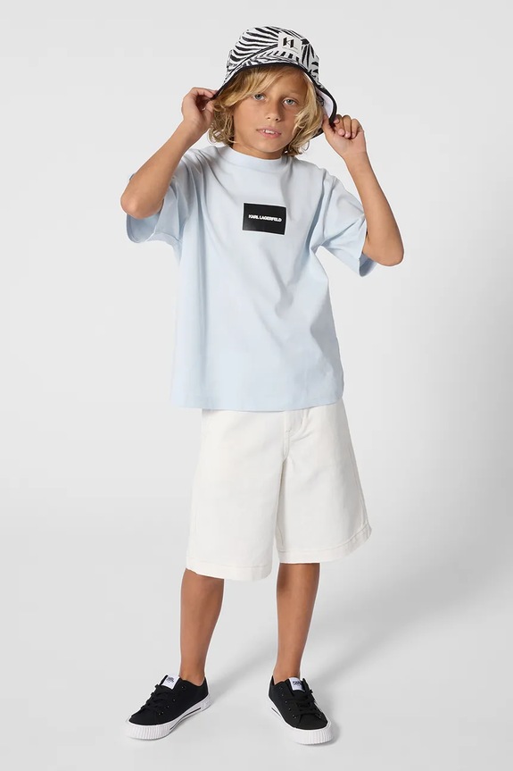Karl Lagerfeld t-shirt dziecięcy bawełniany Z31101.162.174 niebieski