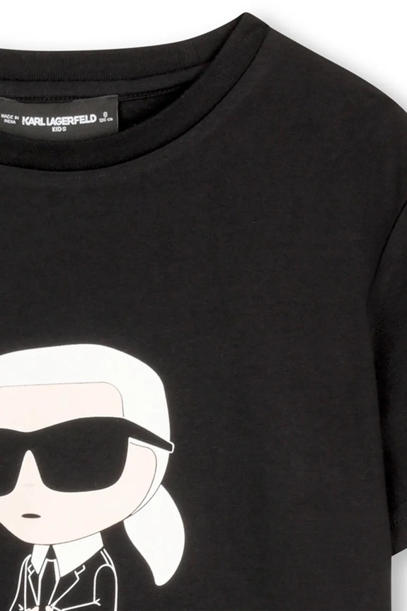Chłopiec Karl Lagerfeld t-shirt dziecięcy bawełniany Z31096.162.174 czarny