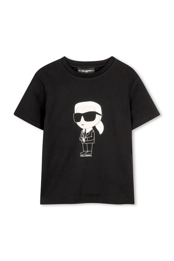 Karl Lagerfeld t-shirt dziecięcy bawełniany czarny Z31096.86.108