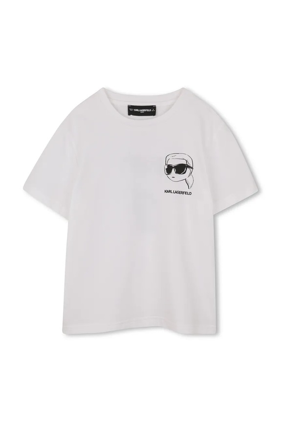 Karl Lagerfeld t-shirt bawełniany dziecięcy nadruk biały Z31103.114.150