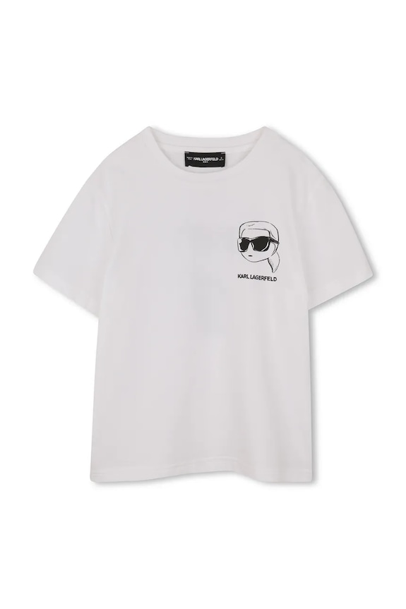 Karl Lagerfeld t-shirt bawełniany dziecięcy nadruk biały Z31103.114.150