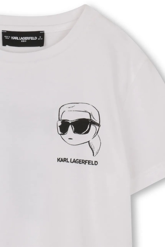 Chłopiec Karl Lagerfeld t-shirt bawełniany dziecięcy Z31103.114.150 biały