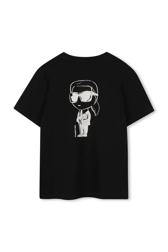 Αγορίστικα Παιδικό βαμβακερό μπλουζάκι Karl Lagerfeld Z31103.86.108 μαύρο