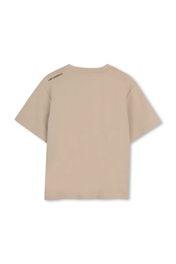 Dětské bavlněné tričko Karl Lagerfeld Z31091.86.108 béžová SS26