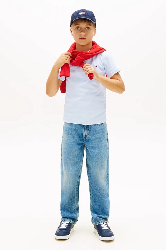 Băieți Tommy Hilfiger tricou pentru copii, din bumbac KB0KB06879.92.122.PPY2 albastru