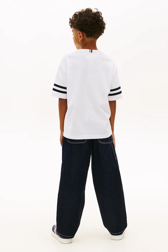 Tommy Hilfiger tricou pentru copii, din bumbac alb KB0KB10299.128.176.PPY2