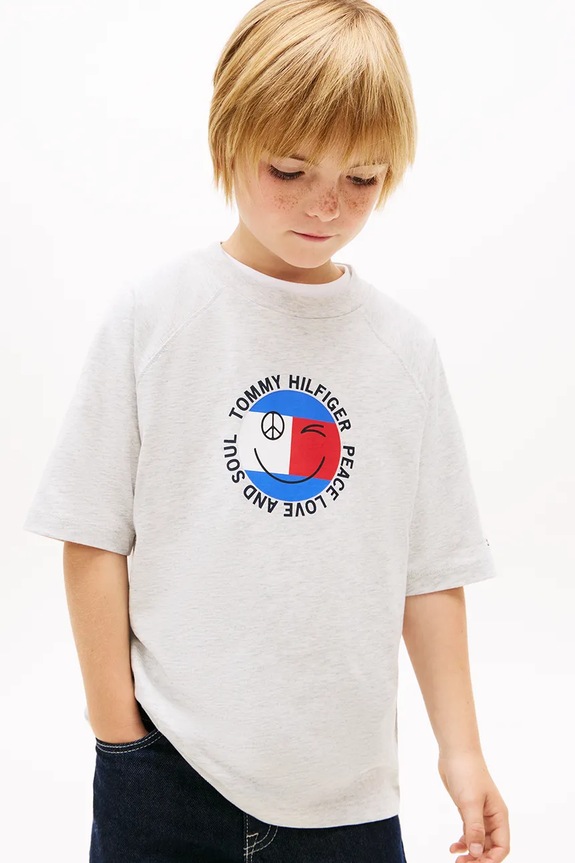 Tommy Hilfiger tričko detské bavlnené sivá KB0KB10269.104.116.PPY2
