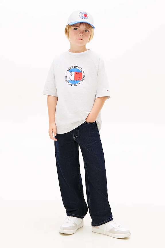 Chlapec Tommy Hilfiger tričko detské bavlnené KB0KB10269.104.116.PPY2 sivá